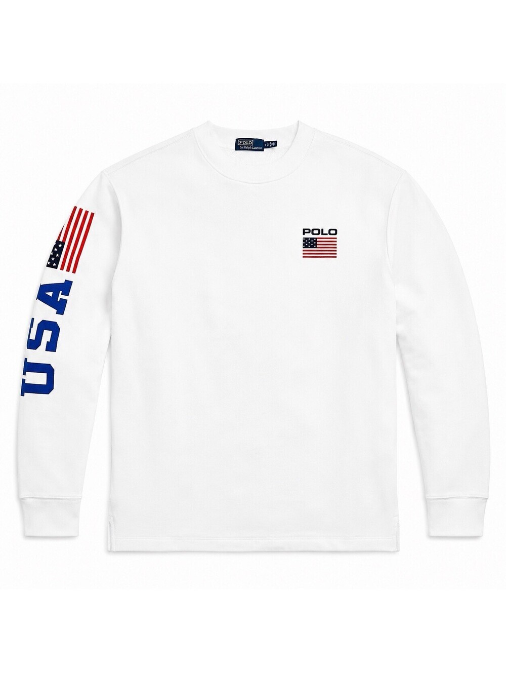 Polo Ralph Lauren USA Flag Fleece Sweatshirt Mens Size Large White NWOT Sold Out